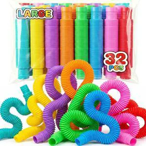 32 Pack Pop Tubes Sensory Toys Party Favors Fidget Toys Bulk for Kids 32 Pack Pop Tubes Sensory Toys Party Favors Fidget Toys Bulk for Kids