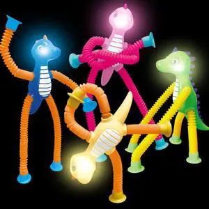 Dinosaur Travel Toys Gift LED Light Up for Toddlers Kids Boys Girls, Dino Pop Tubes Fidget Sensory Suction Cup Toys, Airplane Car Road Activities & Christmas Stocking Stuffers Party Favors Aged 3+ Dinosaur Travel Toys Gift LED Light Up for Toddlers Kids Boys Girls, Dino Pop Tubes Fidget Sensory Suction Cup Toys, Airplane Car Road Activities & Christmas Stocking Stuffers Party Favors Aged 3+