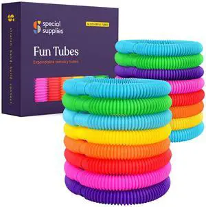 Fun Pull and Stretch Tubes for Kids - Pop, Bend, Build, and Connect Toy, Provide Tactile and Auditory Sensory Play, Colorful, Heavy-Duty Plastic (16-Pack Primary Colors) Fun Pull and Stretch Tubes for Kids - Pop, Bend, Build, and Connect Toy, Provide Tactile and Auditory Sensory Play, Colorful, Heavy-Duty Plastic (16-Pack Primary Colors)