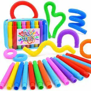 Pop Tubes, 30PCS Fidget Sensory Toys, Party Favors,Birthday Gifts,Goodie Bag Stuffers, Classroom School Reward,Creative STEM Learning & Fun for Toddler Kids(10 Colors) Pop Tubes, 30PCS Fidget Sensory Toys, Party Favors,Birthday Gifts,Goodie Bag Stuffers, Classroom School Reward,Creative STEM Learning & Fun for Toddler Kids(10 Colors)