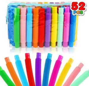 52 Pack Pop Tubes, Sensory Toys Party Favors for Kids 8-12 Fidget Toys for Anxiety Goodie Bag Stuffers Treasure Box Classroom Prizes Gifts for 3 4 5 6 7 8 9 Year Old Boys Girls Toddlers- 10 Colors 52 Pack Pop Tubes, Sensory Toys Party Favors for Kids 8-12 Fidget Toys for Anxiety Goodie Bag Stuffers Treasure Box Classroom Prizes Gifts for 3 4 5 6 7 8 9 Year Old Boys Girls Toddlers- 10 Colors