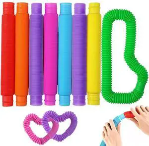 Large 8 Pcs Pop Tubes Sensory Fidget TubesToddler Toys Large 8 Pcs Pop Tubes Sensory Fidget TubesToddler Toys