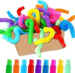 Pop Tubes, Sensory Fidget Tubes, 12 Pack, Large Pop Tubes, Sensory Fidget Tubes, 12 Pack, Large