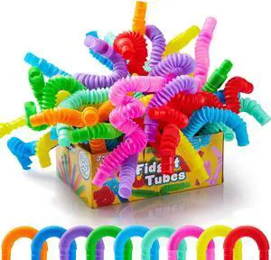 18 Pack Pop Tubes, Sensory Toys (Small) Fidget Toys Party Favors - 9 Colors, Creativity Learning & Fun for Kids - Perfect for Prizes Goodie Bags, Classroom School Reward 18 Pack Pop Tubes, Sensory Toys (Small) Fidget Toys Party Favors - 9 Colors, Creativity Learning & Fun for Kids - Perfect for Prizes Goodie Bags, Classroom School Reward