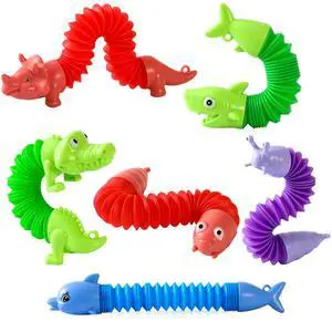 Pop Tubes - Animal Fidget Toys, Sensory Toys for Toddlers 3-4, Party Favors for Kids 3-8 Pop Tubes - Animal Fidget Toys, Sensory Toys for Toddlers 3-4, Party Favors for Kids 3-8
