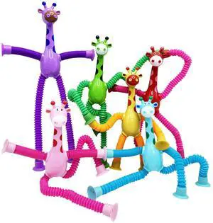 Telescopic Suction Cup Toy, Pop Tube Sensory Fidget Toys for Autism, Airplane Travel Essentials, Educational Fidget Toys, Great Idea for Boys and Girls (6PC Giraffe) Telescopic Suction Cup Toy, Pop Tube Sensory Fidget Toys for Autism, Airplane Travel Essentials, Educational Fidget Toys, Great Idea for Boys and Girls (6PC Giraffe)