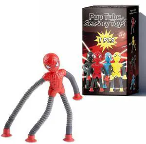 Red Hero Sensory Pop Tubes, Single Suction Fidget Toy for Kids Autism Travel, Easter Basket Stuffers Gift for Toddler Boy Ages 3 4 5 6 7 8 9 Red Hero Sensory Pop Tubes, Single Suction Fidget Toy for Kids Autism Travel, Easter Basket Stuffers Gift for Toddler Boy Ages 3 4 5 6 7 8 9