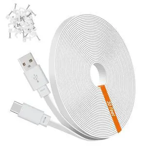 30ft USB C Cable for Ring Pan-Tilt Indoor Cam 2024 Release Camera, White 30ft USB C Cable for Ring Pan-Tilt Indoor Cam 2024 Release Camera, White