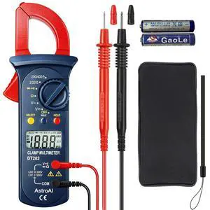 Digital Clamp Meter 2000 Counts, Multimeter Amp Meter with Auto Ranging; Measures Voltage Tester, AC Current, Resistance, Continuity; Tests Diodes Digital Clamp Meter 2000 Counts, Multimeter Amp Meter with Auto Ranging; Measures Voltage Tester, AC Current, Resistance, Continuity; Tests Diodes