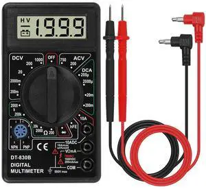 DT-830D Digital Multimeter with Buzzer Square Wave Output Voltage Ampere Ohm Tester Probe DC AC LCD Overload Protection DT-830D Digital Multimeter with Buzzer Square Wave Output Voltage Ampere Ohm Tester Probe DC AC LCD Overload Protection