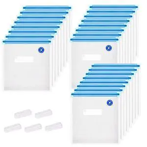 Reusable BPA Free Vacuum Sealer Bags (8×9,10×11,10×13) (24 Pcs Vacuum Sealer Bag & 5 Seal Clips & 24 Air Valves), Plastic, Clear, Double Seal, Microwaveable, Food Storage, Cooking Reusable BPA Free Vacuum Sealer Bags (8×9,10×11,10×13) (24 Pcs Vacuum Sealer Bag & 5 Seal Clips & 24 Air Valves), Plastic, Clear, Double Seal, Microwaveable, Food Storage, Cooking
