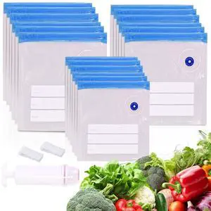 Reusable Sous Vide Bags 21 Pcs 3Size Vacuum Zipper Sealer Bag for Food,Vacuum Seal Bags with Hand Pump&Sealing Clips for Sous Vide Cooking,Freezer Safe,Microwave Heating and Food Storage Reusable Sous Vide Bags 21 Pcs 3Size Vacuum Zipper Sealer Bag for Food,Vacuum Seal Bags with Hand Pump&Sealing Clips for Sous Vide Cooking,Freezer Safe,Microwave Heating and Food Storage