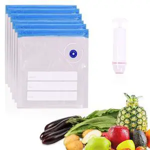 Sous Vide Bags, 20 PCS 8"X9" Reusable Vacuum Seal Bags for Food,Vacuum Zipper Sealer Bag with Hand Pump, Sous Vide Cooking,Freezer Safe,Microwave Heating and Food Storage Sous Vide Bags, 20 PCS 8"X9" Reusable Vacuum Seal Bags for Food,Vacuum Zipper Sealer Bag with Hand Pump, Sous Vide Cooking,Freezer Safe,Microwave Heating and Food Storage