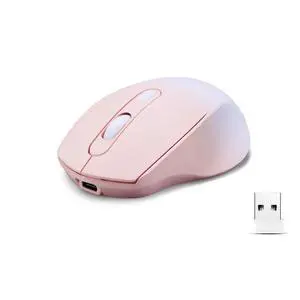 Wireless Gradient Color Rechargable Mouse Slim Silent Dual-Mode 2.4G+BT Portable Office Mouse with USB Receiver, 3 Adjustable Levels for Notebook, PC, Computer, MacBook (Gradient Pink) Wireless Gradient Color Rechargable Mouse Slim Silent Dual-Mode 2.4G+BT Portable Office Mouse with USB Receiver, 3 Adjustable Levels for Notebook, PC, Computer, MacBook (Gradient Pink)
