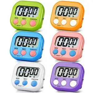 6 Pack Digital Kitchen Timer Magnetic Digital Timer with Big Display Loud Ring Cooking Timers for Cooking, Game, Gym, Break Time, Classroom(6, Multicolor) 6 Pack Digital Kitchen Timer Magnetic Digital Timer with Big Display Loud Ring Cooking Timers for Cooking, Game, Gym, Break Time, Classroom(6, Multicolor)