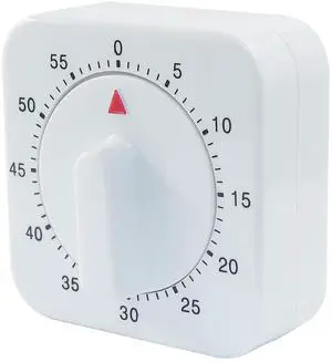 60 Minute Mechanical Kitchen Timer, White 60 Minute Mechanical Kitchen Timer, White