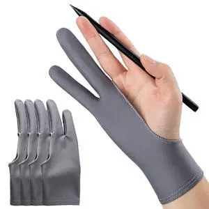 4 pcs two-finger drawing gloves for digital drawing tablet/iPad/sketching on paper, common for both left and right hands 4 pcs two-finger drawing gloves for digital drawing tablet/iPad/sketching on paper, common for both left and right hands