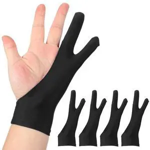 4pcs Artist Drawing Glove, Breathable Graphics Painting Glove with Two Fingers for Right Hand and Left Hand Graphic Digital Tablet Paper Sketching (Size S), Black 4pcs Artist Drawing Glove, Breathable Graphics Painting Glove with Two Fingers for Right Hand and Left Hand Graphic Digital Tablet Paper Sketching (Size S), Black