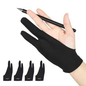 Drawing Glove 4 Pack Artist Gloves Digital Art Free Size with Two Fingers Tablet Right Hand for Graphics Pad Painting Good for Right or Left Hand - 2.95 x 7.87 inch Drawing Glove 4 Pack Artist Gloves Digital Art Free Size with Two Fingers Tablet Right Hand for Graphics Pad Painting Good for Right or Left Hand - 2.95 x 7.87 inch
