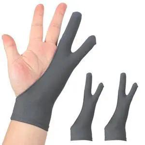 2pcs Artist Drawing Glove, Breathable Graphics Painting Glove with Two Fingers for Right Hand and Left Hand Graphic Digital Tablet Paper Sketching (Size S), Gray 2pcs Artist Drawing Glove, Breathable Graphics Painting Glove with Two Fingers for Right Hand and Left Hand Graphic Digital Tablet Paper Sketching (Size S), Gray