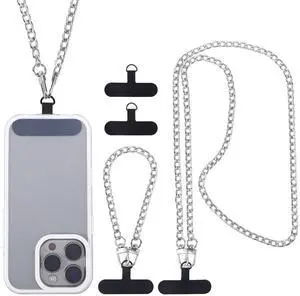 2Pack Silvery Phone Chain Crossbody, Metal Phone Strap Lanyard 2Pack Silvery Phone Chain Crossbody, Metal Phone Strap Lanyard