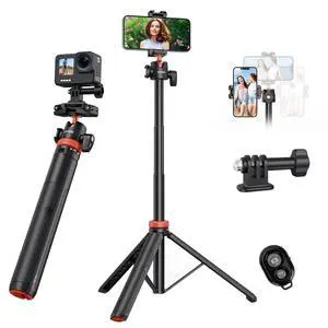 52" Extendable Phone Tripod with Remote Selfie Stick 360° Ball Head Camera Tripod with 2 in 1 Phone Clip Cell Phone Stand for iPhone 16/15/14/13/12 Pro Max/Samsung/GoPro/DJI Action 52" Extendable Phone Tripod with Remote Selfie Stick 360° Ball Head Camera Tripod with 2 in 1 Phone Clip Cell Phone Stand for iPhone 16/15/14/13/12 Pro Max/Samsung/GoPro/DJI Action