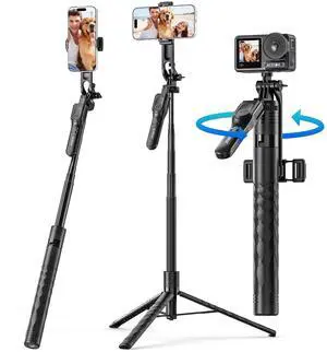 69" Phone Tripod & Selfie Stick - 360° Rotatable Phone Holder for Multi-Angle Shooting, Wireless Remote, Extendable Stand for iPhone, Android, Camera, GoPro, Travel, Vlog, Recording - SPM175 69" Phone Tripod & Selfie Stick - 360° Rotatable Phone Holder for Multi-Angle Shooting, Wireless Remote, Extendable Stand for iPhone, Android, Camera, GoPro, Travel, Vlog, Recording - SPM175