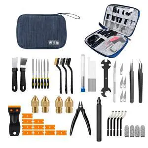 56Pcs 3D Printer Tool Kit & Accessories for All FDM/SLA Printers, Includes Nozzle Cleaning Kit, Scraper, Deburring Tool, Files, Brushes - Complete Starter Kit with Case 56Pcs 3D Printer Tool Kit & Accessories for All FDM/SLA Printers, Includes Nozzle Cleaning Kit, Scraper, Deburring Tool, Files, Brushes - Complete Starter Kit with Case