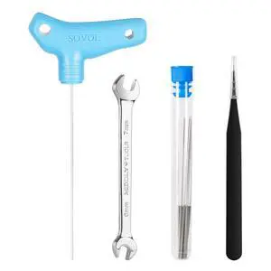 3D Printer Tools Kit, 13 Pcs 3D Printer Accessories with L-Size Extruder Nozzle Cleaning Tool, 0.4mm Nozzle Cleaning Needles, Double Function Wrench for E3D & MK8 Nozzles and Straight Tweezer 3D Printer Tools Kit, 13 Pcs 3D Printer Accessories with L-Size Extruder Nozzle Cleaning Tool, 0.4mm Nozzle Cleaning Needles, Double Function Wrench for E3D & MK8 Nozzles and Straight Tweezer