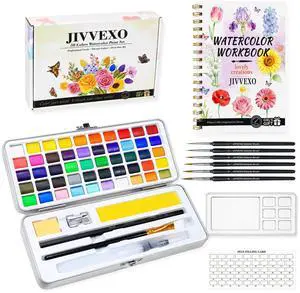 50 Colors Watercolor Paint Set with Watercolor Workbook for Adults 50 Colors Watercolor Paint Set with Watercolor Workbook for Adults