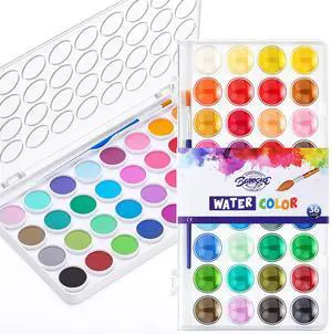 Gifts Bulk Watercolor Paint Washable Watercolor Paint Kits Palette and Brushes Portable Water Color Supplies for Adults, Beginners Artists Graduation Gift(1 Pack,36 Colors) Gifts Bulk Watercolor Paint Washable Watercolor Paint Kits Palette and Brushes Portable Water Color Supplies for Adults, Beginners Artists Graduation Gift(1 Pack,36 Colors)