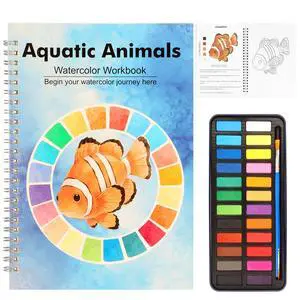 Watercolor Workbook, 24 Colors Solid Paint Set Watercolor Workbook, 24 Colors Solid Paint Set