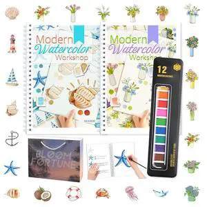 2-Pack Beginner Watercolor Workbooks 2-Pack Beginner Watercolor Workbooks