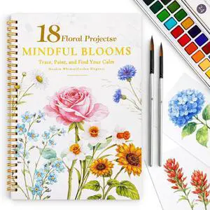 Watercolor Workbook for Beginners,18 Floral Water Coloring Book,Relaxing & Easy to Paint Water Coloring Book with 24 Colors-Perfect for Gifting to Creativity & Joy for Adults Watercolor Workbook for Beginners,18 Floral Water Coloring Book,Relaxing & Easy to Paint Water Coloring Book with 24 Colors-Perfect for Gifting to Creativity & Joy for Adults