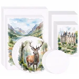 Watercolor Paper Bulk, 60 Sheets 140 lb/300 GSM Cold Press Watercolor Paper, 6 Sizes White Paint Paper Including 8.5 x 11, 7 x 10, 5 x 7, 4 x 6, 6" Round & 4" Round, for Painting, Cards, Art Crafts Watercolor Paper Bulk, 60 Sheets 140 lb/300 GSM Cold Press Watercolor Paper, 6 Sizes White Paint Paper Including 8.5 x 11, 7 x 10, 5 x 7, 4 x 6, 6" Round & 4" Round, for Painting, Cards, Art Crafts