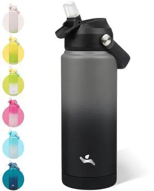 24 oz Insulated Stainless Steel Sports Water Bottle with Straw Lid 24 oz Insulated Stainless Steel Sports Water Bottle with Straw Lid