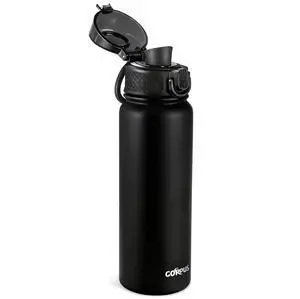 Insulated Water Bottle 20oz Stainless Steel BPA-Free Sports Bottle Ideal for School and Travel Silicone Spout Lid Prevents Leaks, Sweat, and Dust (Black) Insulated Water Bottle 20oz Stainless Steel BPA-Free Sports Bottle Ideal for School and Travel Silicone Spout Lid Prevents Leaks, Sweat, and Dust (Black)