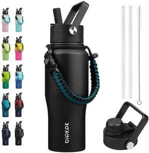 23oz Insulated Water Bottle with Straw Lid, Stainless Steel Bottle 23oz Insulated Water Bottle with Straw Lid, Stainless Steel Bottle
