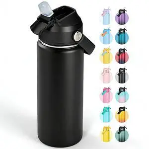 18oz Insulated Stainless Steel Water Bottle, Wide Mouth Double Wall Vacuum, Silicone Straw, Sweat & Leak Proof, BPA Free Insulated Water Flask for Travel, Keep Cold 24h Hot 12h, Black 18oz Insulated Stainless Steel Water Bottle, Wide Mouth Double Wall Vacuum, Silicone Straw, Sweat & Leak Proof, BPA Free Insulated Water Flask for Travel, Keep Cold 24h Hot 12h, Black