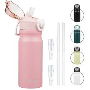 18 oz Insulated Stainless Steel Sports Water Bottle with Straw Lid 18 oz Insulated Stainless Steel Sports Water Bottle with Straw Lid