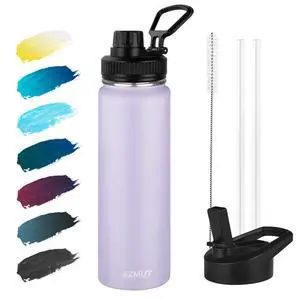 24oz Stainless Steel Metal Sports Insulated Water Bottle (Purple 24oz Stainless Steel Metal Sports Insulated Water Bottle (Purple