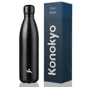 25 oz Insulated Stainless Steel Water Bottle, Midnight Black 25 oz Insulated Stainless Steel Water Bottle, Midnight Black