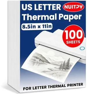 100 Sheets Thermal Printer Paper, 8.5in x 11in US Letter Size, BPA-Free Quick-Dry Advanced Thermal Printing, Thermal Paper Compatible with Most Inkless Letter Portable Printer for Home, Office, School 100 Sheets Thermal Printer Paper, 8.5in x 11in US Letter Size, BPA-Free Quick-Dry Advanced Thermal Printing, Thermal Paper Compatible with Most Inkless Letter Portable Printer for Home, Office, School