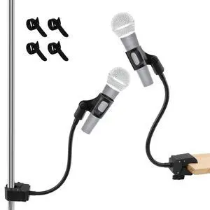 Gooseneck Microphone Stand, 13" Flexible Clamp-On Mic Arm with Adjustable Clamp (0.591.97"), Heavy-Duty ABS Mount with Silicone Pads, Includes 4 Cable Ties, for Podiums, Desks, Chairs & Tripods Gooseneck Microphone Stand, 13" Flexible Clamp-On Mic Arm with Adjustable Clamp (0.591.97"), Heavy-Duty ABS Mount with Silicone Pads, Includes 4 Cable Ties, for Podiums, Desks, Chairs & Tripods