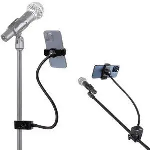 Gooseneck Phone Holder, 360-degree Rotating Flexible Adjustable Long Arm Phone Mount Clip Lazy Bracket for Desk, Table, Bed, Bedside, Headboard, Fill Light Pole, Microphone Stand Gooseneck Phone Holder, 360-degree Rotating Flexible Adjustable Long Arm Phone Mount Clip Lazy Bracket for Desk, Table, Bed, Bedside, Headboard, Fill Light Pole, Microphone Stand