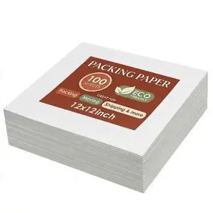 100 Packing Paper Sheets for Moving Supplies, 12x12 Newsprint Wrapping Paper for Mugs & Ornaments - Box Filler Supplies 100 Packing Paper Sheets for Moving Supplies, 12x12 Newsprint Wrapping Paper for Mugs & Ornaments - Box Filler Supplies