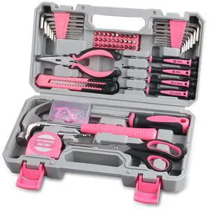 150-Piece Pink Color All-Purpose Household Tool Kit in Toolbox Storage Case, Perfect for Women, Ladies and Girls with General Home Repairs, DIY Project, Garage, Office and College Dormitory Use 150-Piece Pink Color All-Purpose Household Tool Kit in Toolbox Storage Case, Perfect for Women, Ladies and Girls with General Home Repairs, DIY Project, Garage, Office and College Dormitory Use