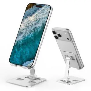 Foldable Cell Phone Stand for Desk, Multi-Angle Adjustable Aluminum Holder Anti-Skid Protection, Pocket Size Travel Dock Compatible with 4-10 Inch Phones Tablets for Online Class Movie Watching Foldable Cell Phone Stand for Desk, Multi-Angle Adjustable Aluminum Holder Anti-Skid Protection, Pocket Size Travel Dock Compatible with 4-10 Inch Phones Tablets for Online Class Movie Watching