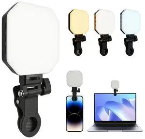 60 LED Portable Selfie Light Video Conference Lighting with Clip & Camera Tripod Adapter Rechargeable 800mAh CRI 97+, 3 Light Modes for Phone iPhone Webcam Laptop Photo Makeup 60 LED Portable Selfie Light Video Conference Lighting with Clip & Camera Tripod Adapter Rechargeable 800mAh CRI 97+, 3 Light Modes for Phone iPhone Webcam Laptop Photo Makeup