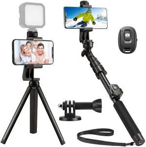 50" Tripod for Phone,Selfie Stick with Wireless Remote, Extendable Cell Phone Stand & Phone Holder Compatible with iPhone/Android 50" Tripod for Phone,Selfie Stick with Wireless Remote, Extendable Cell Phone Stand & Phone Holder Compatible with iPhone/Android